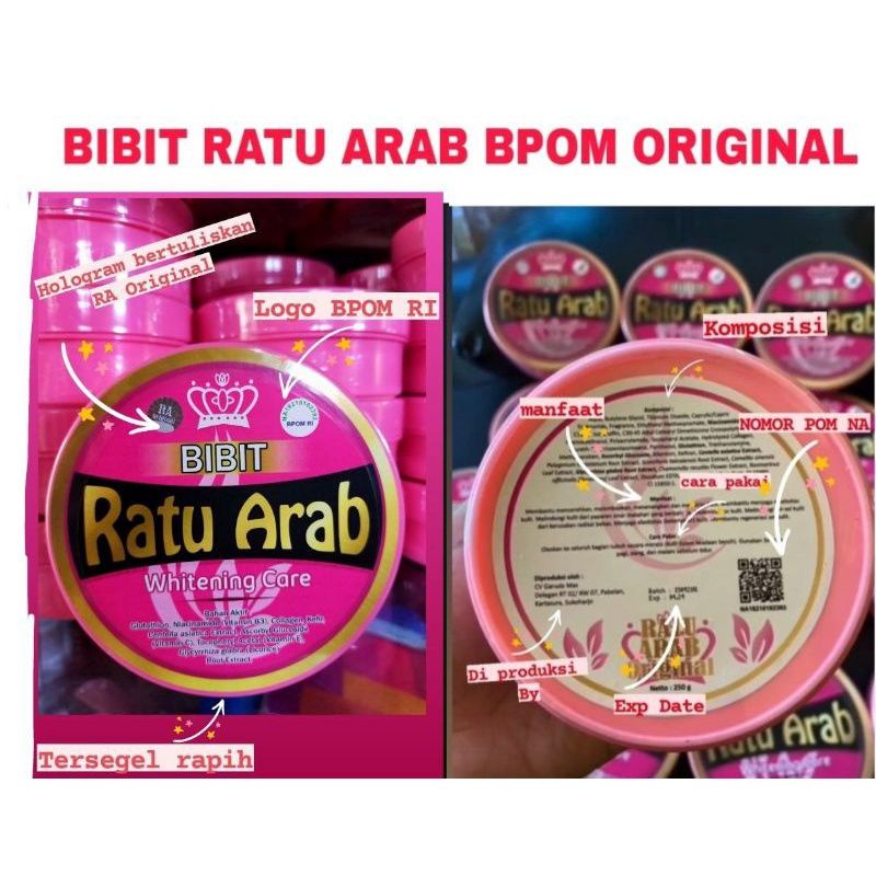 Bibit Ratu Arab Original Bpom Ori HB Ratu Arab Body Lotion Whitening Bibit Pemutih badan wajah BPOM