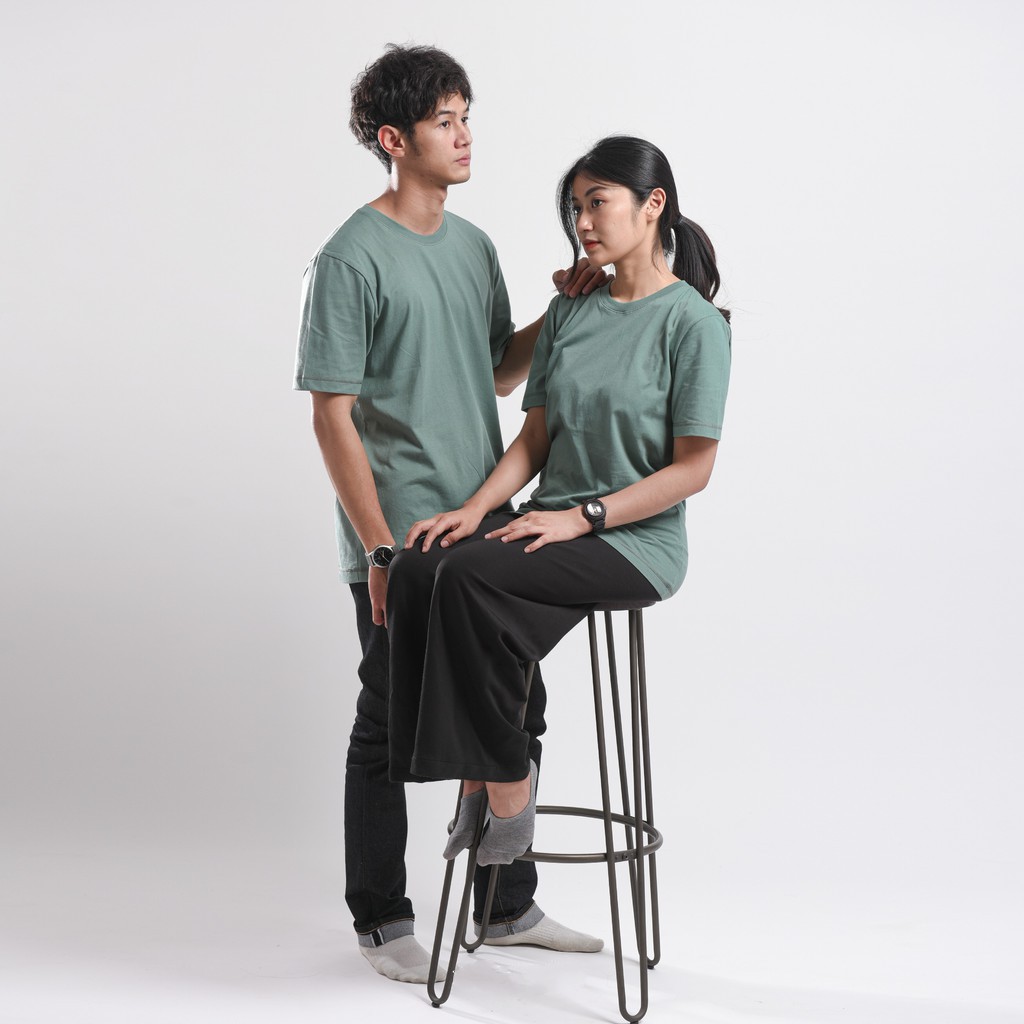 harga satuan | tshirt distro katun premium combad 30s kaos polos hijau mint green simple basic tee