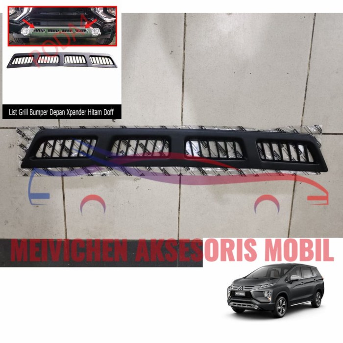 List Grill Bumper Depan Xpander Hitam Doff