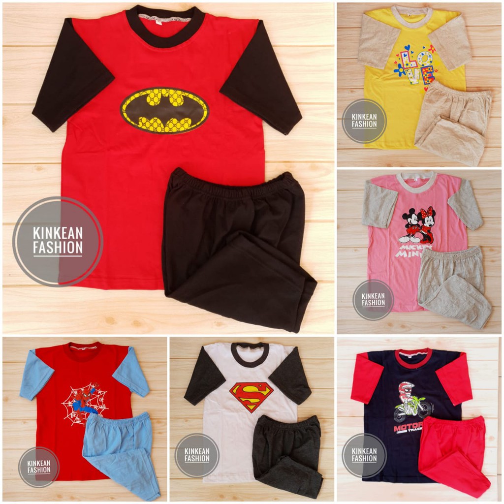 Setelan Kaos Anak / Baju Anak  size XL 7-8 tahun