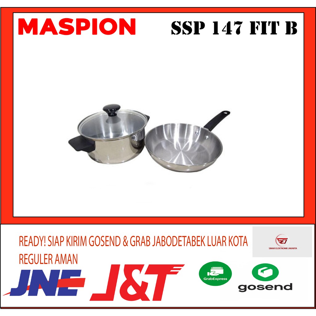 Panda Maspion SSP147. Dutch Oven (18CM)&amp;Frypan (20CM) Dengan Kaca Penutup. Baru