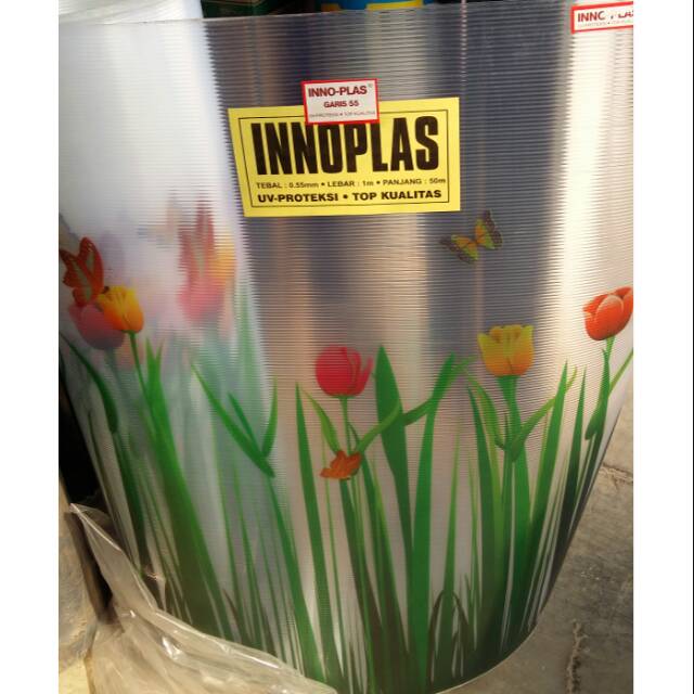 Fiber pagar / fiber penutup pagar motif tulip