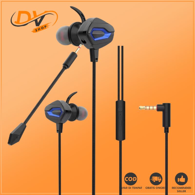 Headset/Earphone Gaming  Bass Mantap+Mic