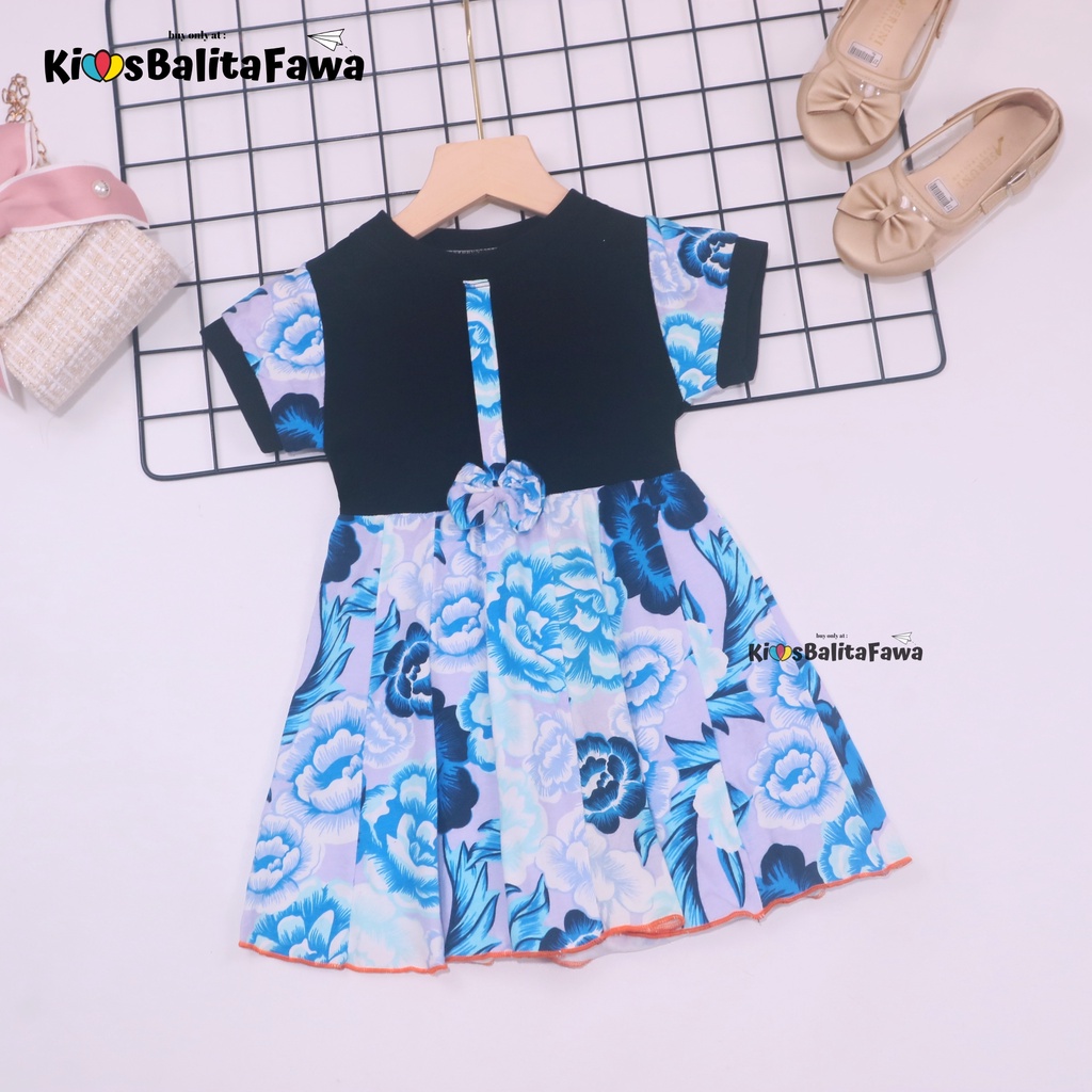 Dress ABC uk 1-2 Tahun / Dres Anak Perempuan Murah Baju Batik Adem Grosir Lengan Bahan Kaos