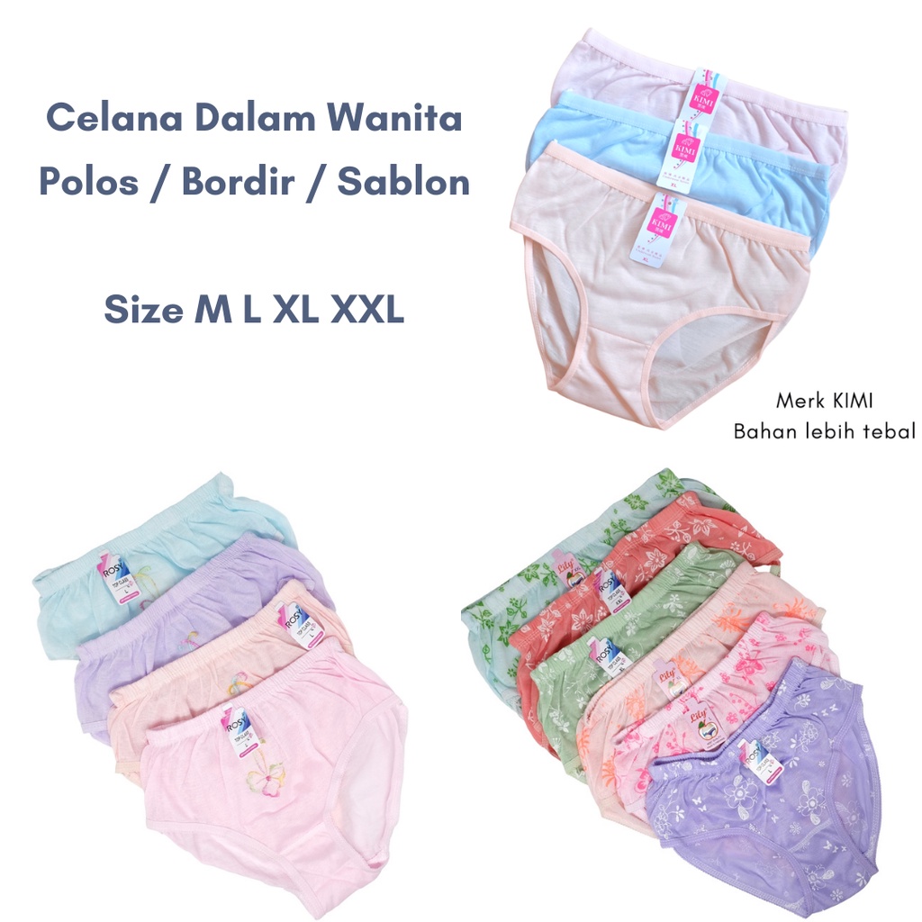 CD JUMBO Undies Pakaian Celana Dalam Wanita Perempuan Dewasa Polos / Sablon / Bordir Size M L XL XXL