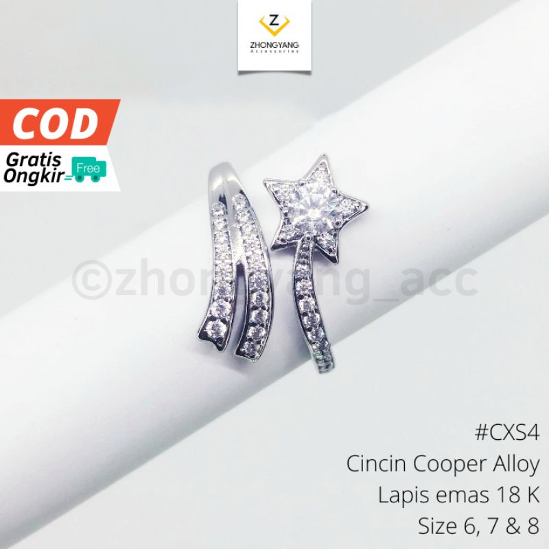 Zhongyang - Cincin Silver Xuping Replika Berlian Lapis Emas Asli