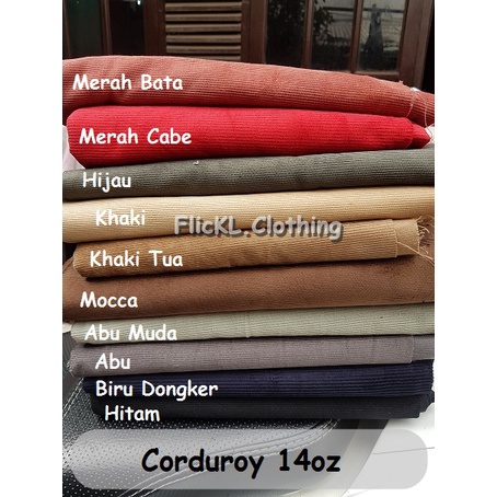 Kain Corduroy Katun Jeans Corduroy Impor Potongan 50Cm 0.5Meter