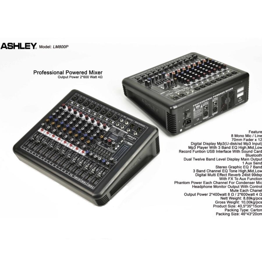 Power mixer Ashley LM800P ( 8 Channel )