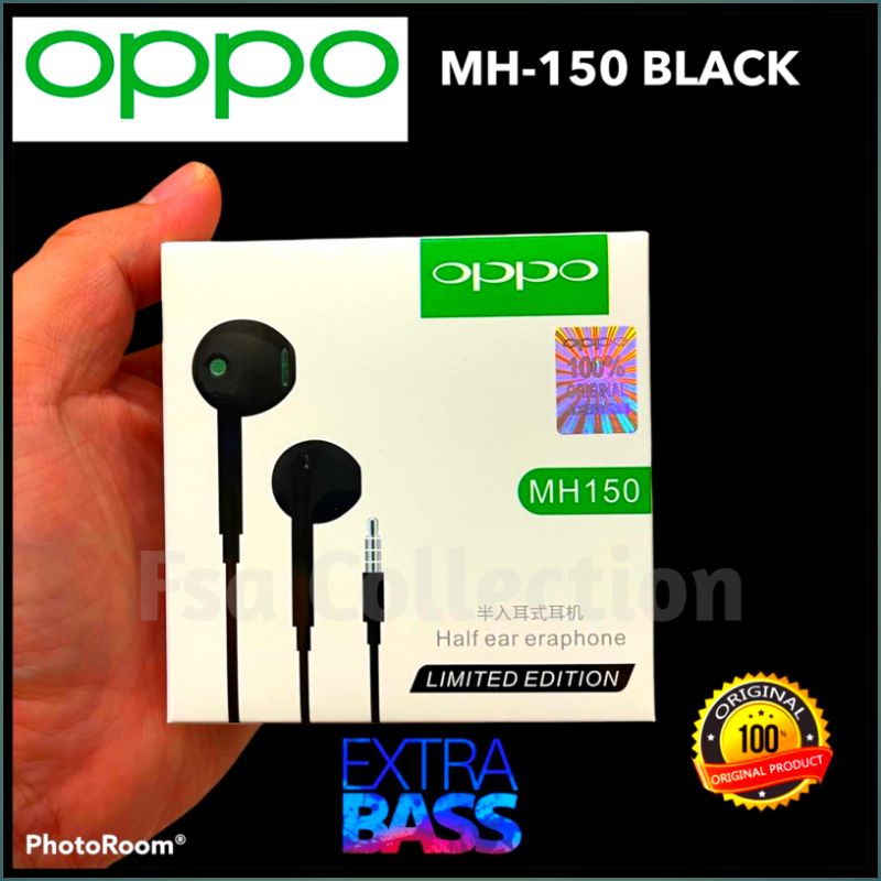 [BLACK SERIES] EARPHONE OPPO BASS STEREO HEADSET OPPO A5/A9/A3S/A5S/A15/A16/A33/A53/A52/A92/A54/A74 oppo black series