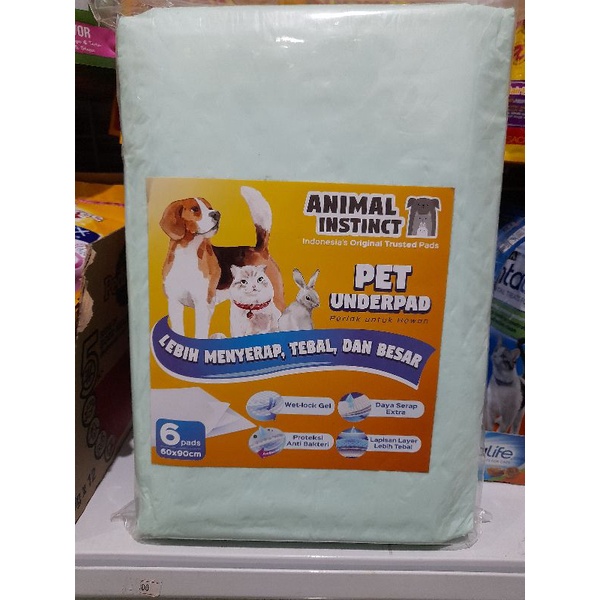 Underpad Ekonomis 60×90Isi 6 pads /Perlak Kandang Kucing Anjing Kelinci