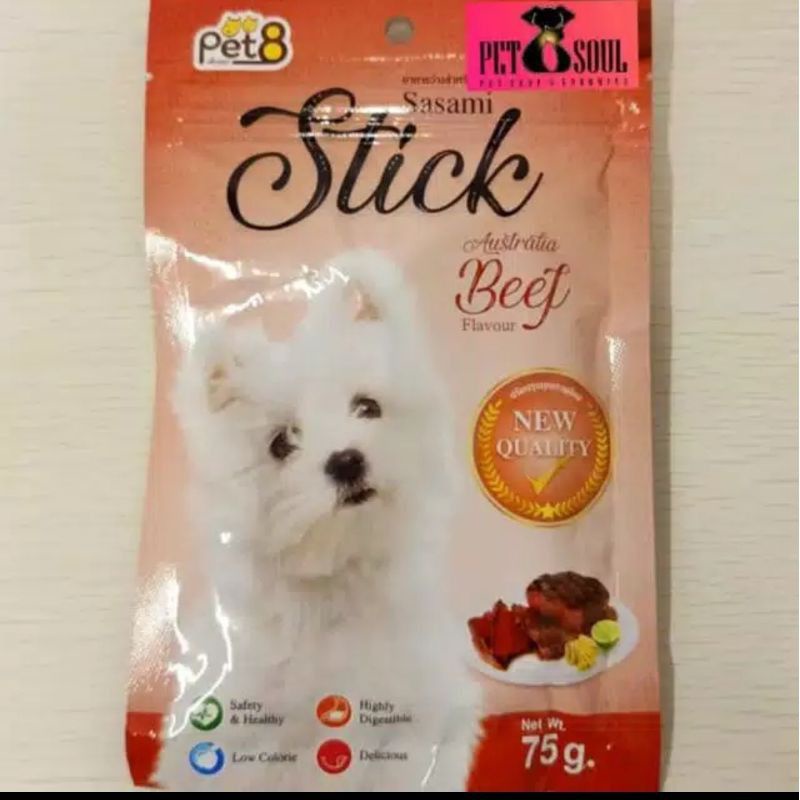 Pet8 Sasami Soft Stick 75gr / Jerky Snack anjing dog treat