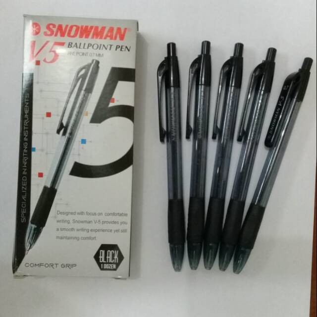 

Snowman Alat Tulis V5 Pulpen Tinta Hitam Satuan