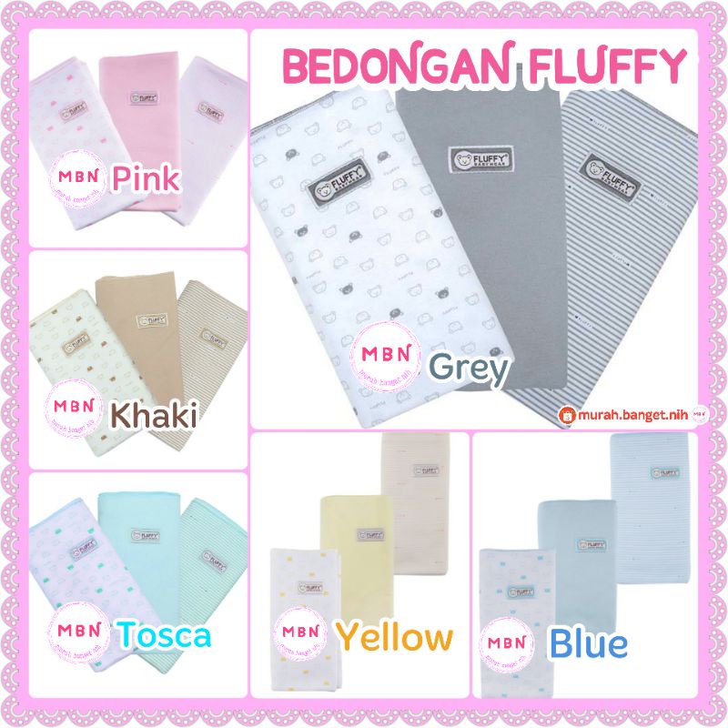 FLUFFY Bedongan Fluffy Abu Grey Khaki Biru Blue Pink Series