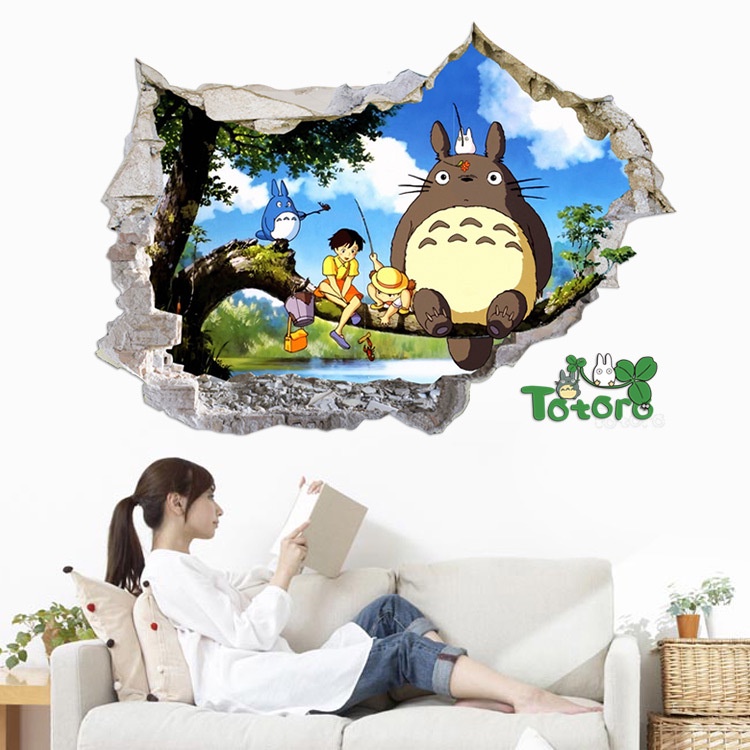 WALLSTICKER STICKER KARAKTER TOTORO 3D SETIKER STIKER DINDING TEMBOK KAMAR ANAK COWOK RUANG BERMAIN LEMARI PINTU