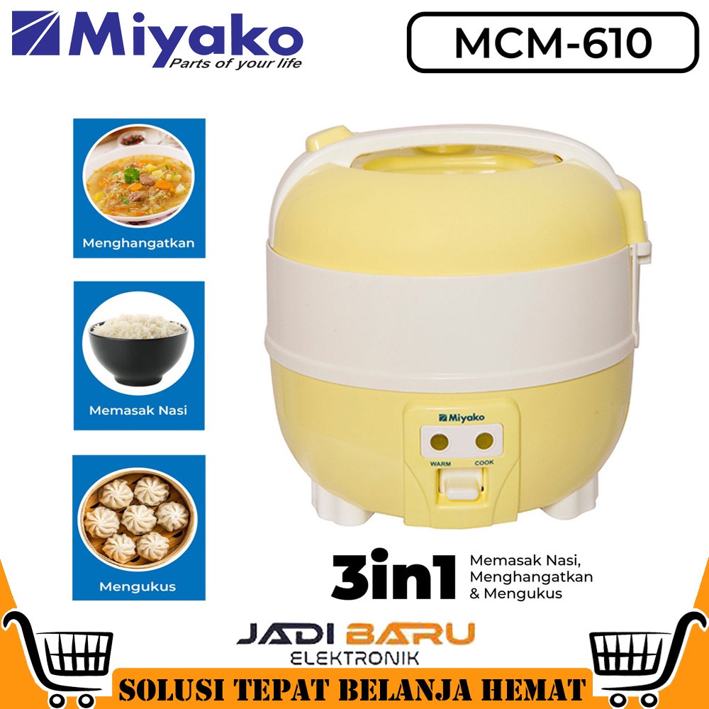 (READY COD) Magic Com Miyako MCM610 / MCM 610 / MCM-610 - Rice Cooker Miyako MCM610 - KUNING