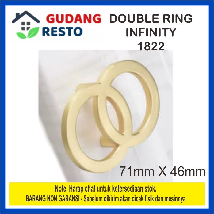 HANDLE TARIKAN PULL KNOB KNOP LACI LEMARI PINTU DOUBLE RING INFINITY GOLD MINIMALIS MODERN