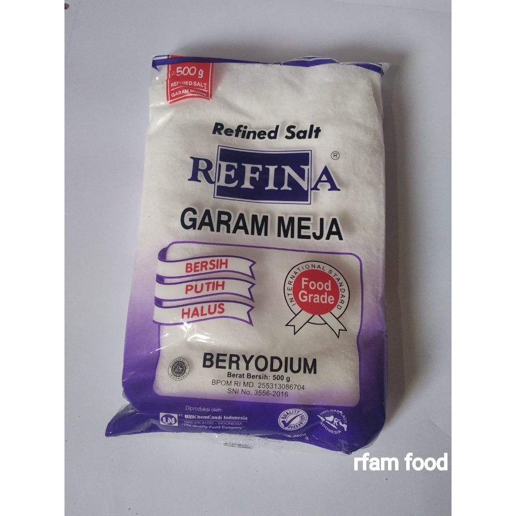 

REFINA 500 GR GARAM MEJA BERYODIUM REFINED SALT