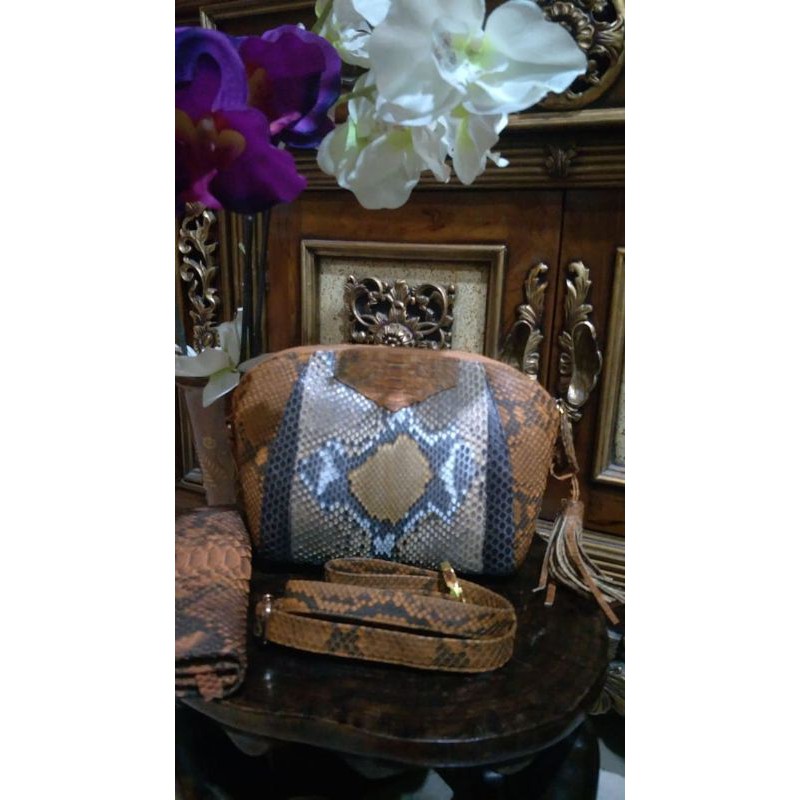 TAS/SLING BAG KULIT ULAR ASLI (ORIGINAL)