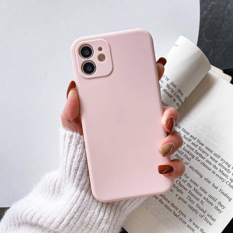 Soft case Bahan Silika Gel Imitasi Warna solid Untuk iPhone 13 12 11 Pro MAX Mini X XS MAX XR SE 2022 2020 6 6S 7 8 Plus