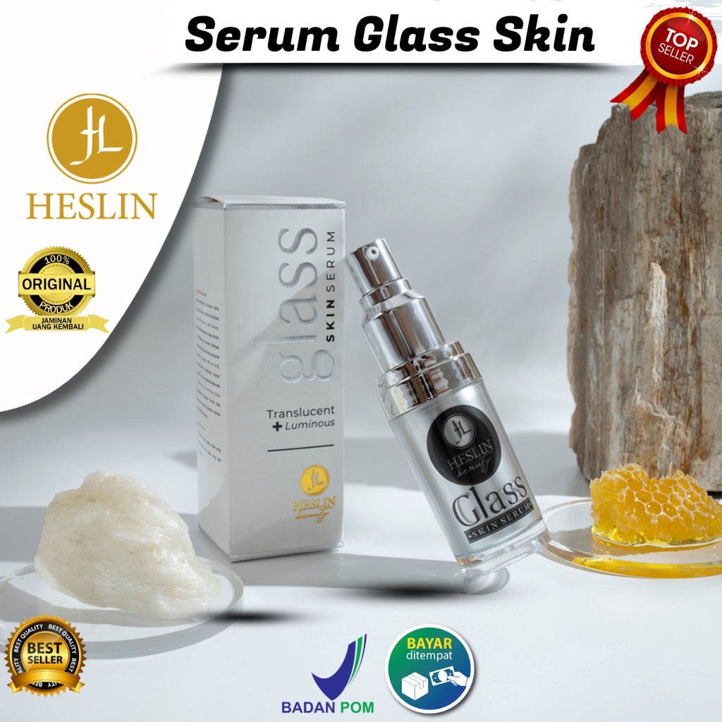 Serum Glas Skin Heslin Beauty Penghilang Bekas Jerawat Noda Flek Ampuh BPOM Halal Bisa COD Glasskin 