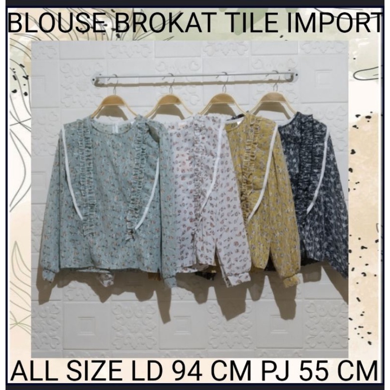 Atasan Blouse Brokat Import/Blouse Brokat Motif  Bunga'