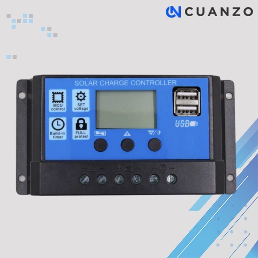 Solar Charger Controller Dual USB 10A 12V 24V / Solar Cell Pwm Panel Surya Lengkap Dual Usb LED Display Charger Controller / Regulator Isi Daya Panel Surya Ganda Konsumsi Daya Rendah / Alat Pengontrol Pengisi Daya Panel Surya / Charger Elektrik Murah Ori