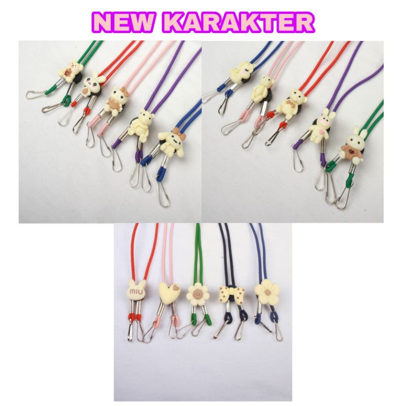 Tali Masker Anak Elastis Hijab Konektor 2 in 1 Import Kalung Murah Strap Masker Flower Unicorn Karak