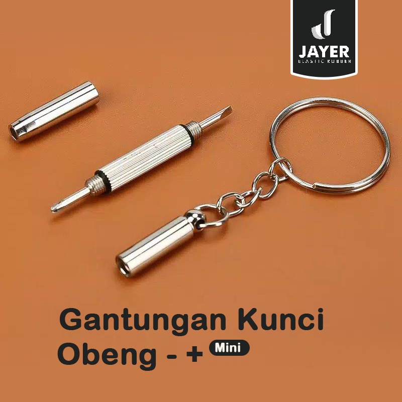 Gantungan Kunci Mini Set Obeng Min plus / Keychain Screwdriver 3 in 1