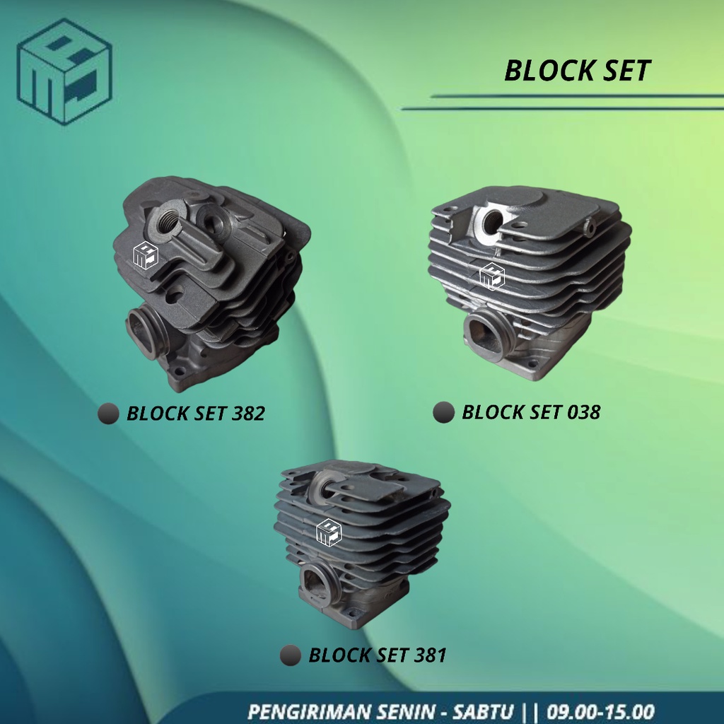 Block Chainsaw Blok Senso Tipe MS381 Senso 038 Komplit Untuk Chainsaw MS382 MS038 MS381