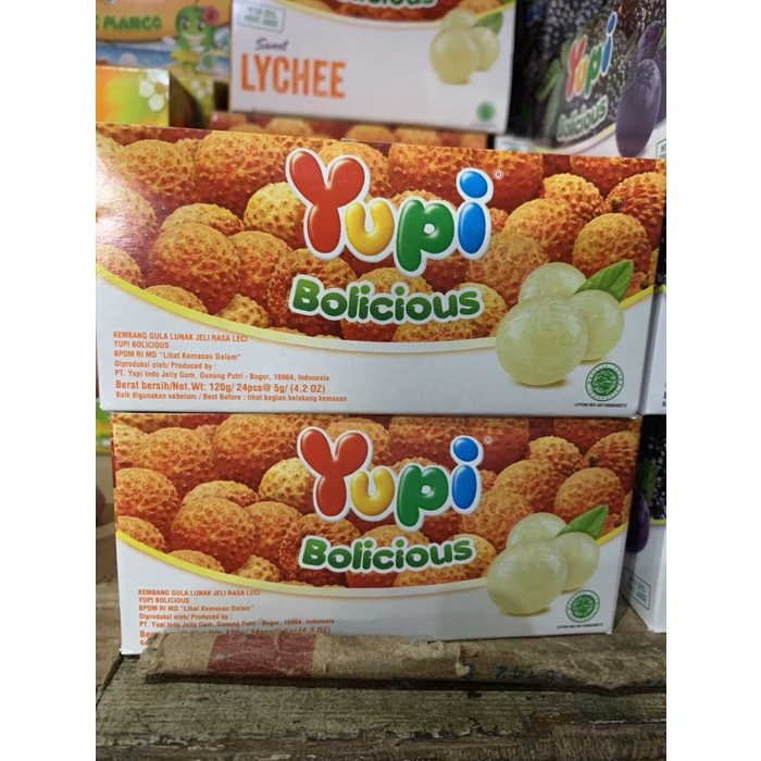 

Yupi Bolicious lychee 1 Box isi 24 sachet