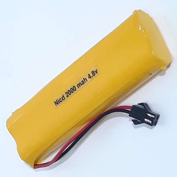 Batterai Charger RC 4AA Ni-Cd 4.8volt - 2000mAh Model Susun Tumpu  Socket Hitam