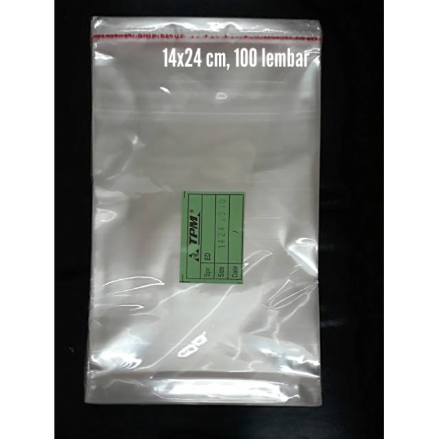 

Plastik opp plastik perekat packing 14x24 cm