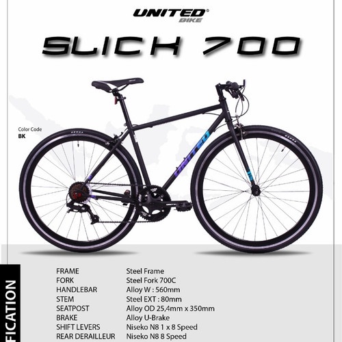 Sepeda Racing Road bike UNITED SLICK 700C UNITED