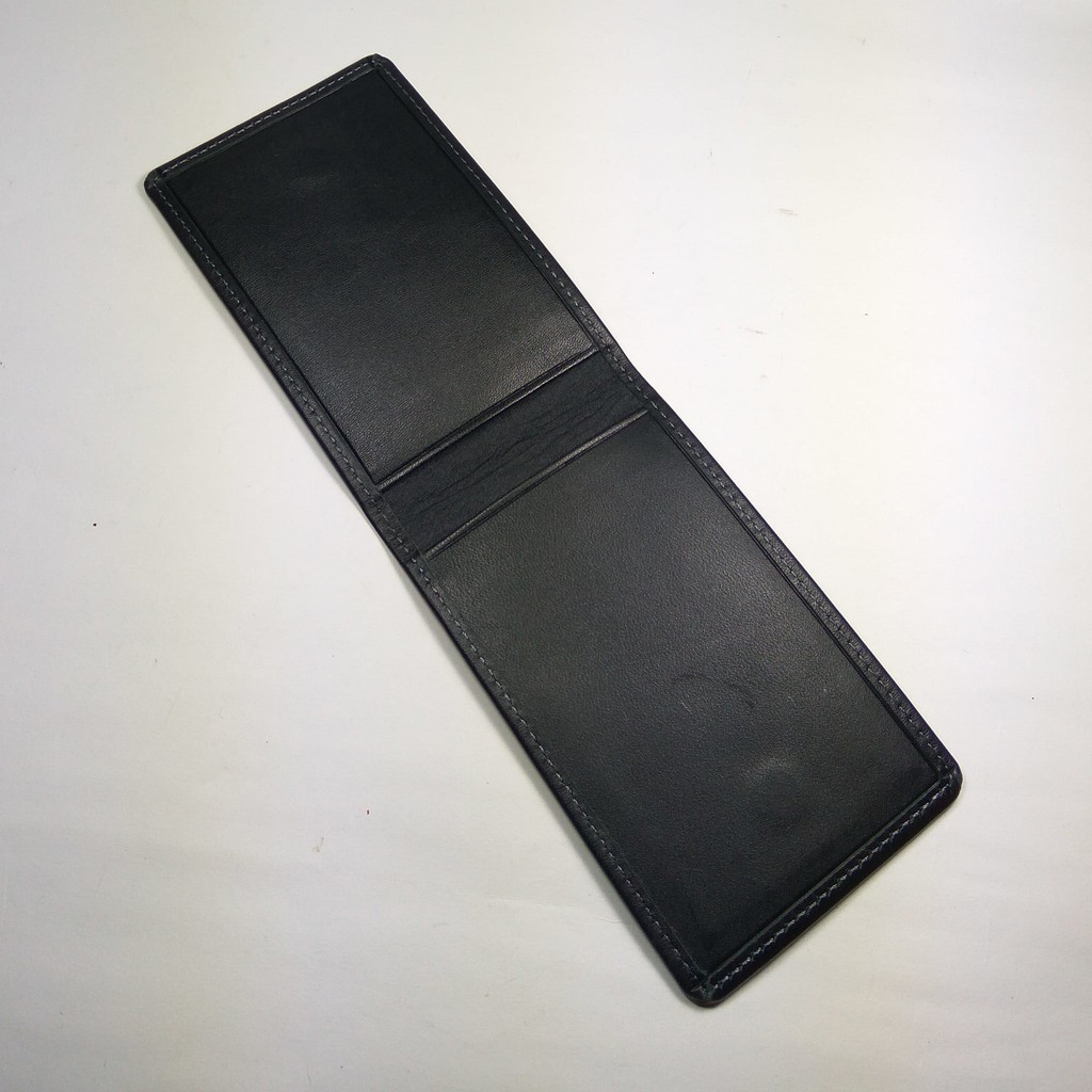 dompet ID card holder kulit asli warna hitam model selip saku magnet