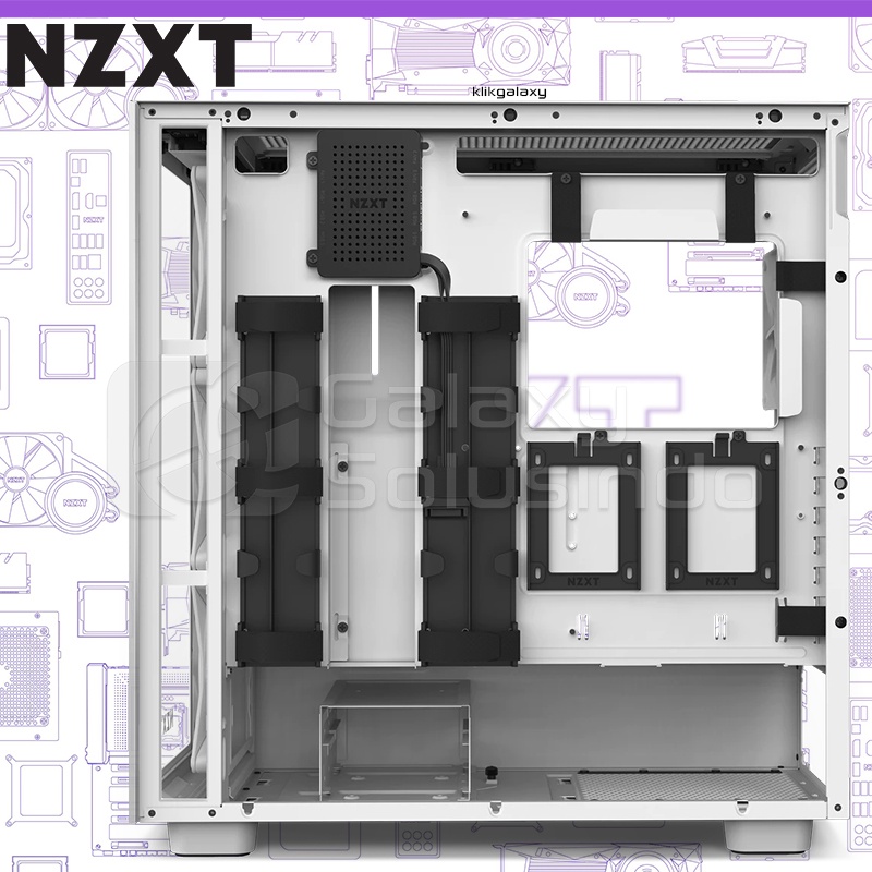 NZXT H7 ELITE Matte White Tempered Glass Mid Tower Gaming Case