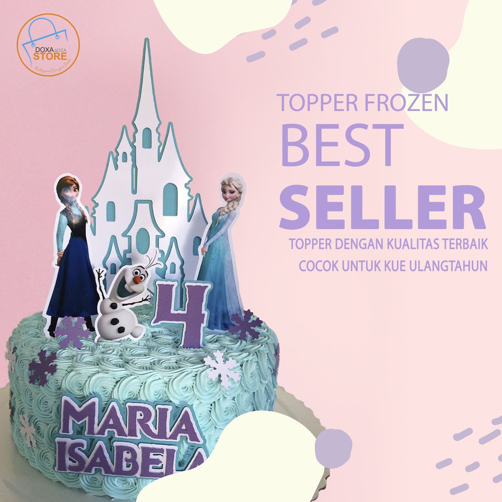 Cake Topper Custom Happy Birthday FROZEN 05