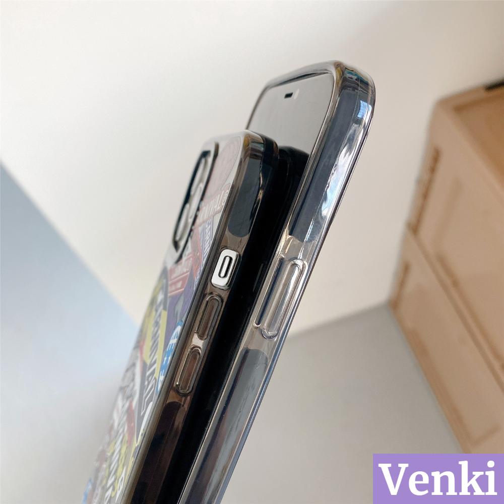 Venki - iPhone Case Silicone Soft Case Clear Case Black Grey Shockproof Camera Frame Label For iPhone 12 Pro Max iPhone 11 iPhone 7 8 Plus Xr 7 SE XS MAX 8plus SE2020 Max 11 7plus 12 Pro iphone mini