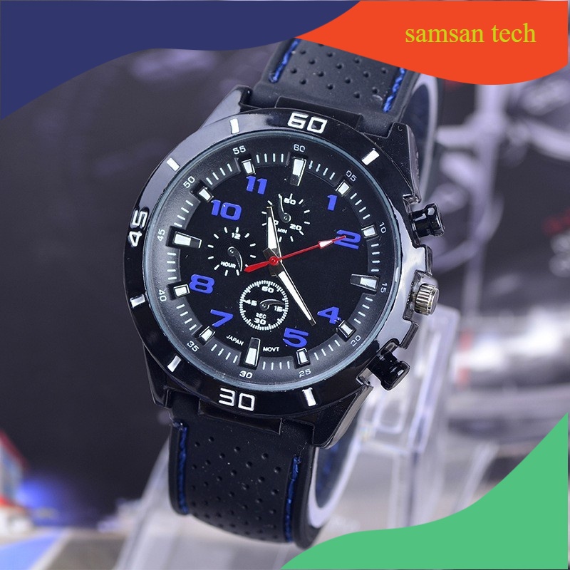 Jam Tangan Cowok Pria Dewasa Sport Quartz Men Silikon Analog Murah