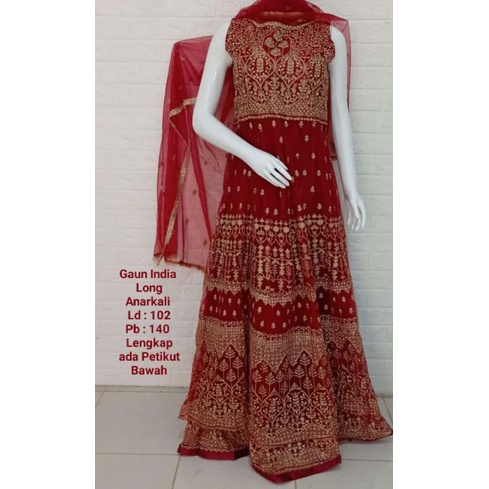 Baju India Pesta Gaun Bollywood Model Baju Akad Nikah Bordir Payet ORIGINAL