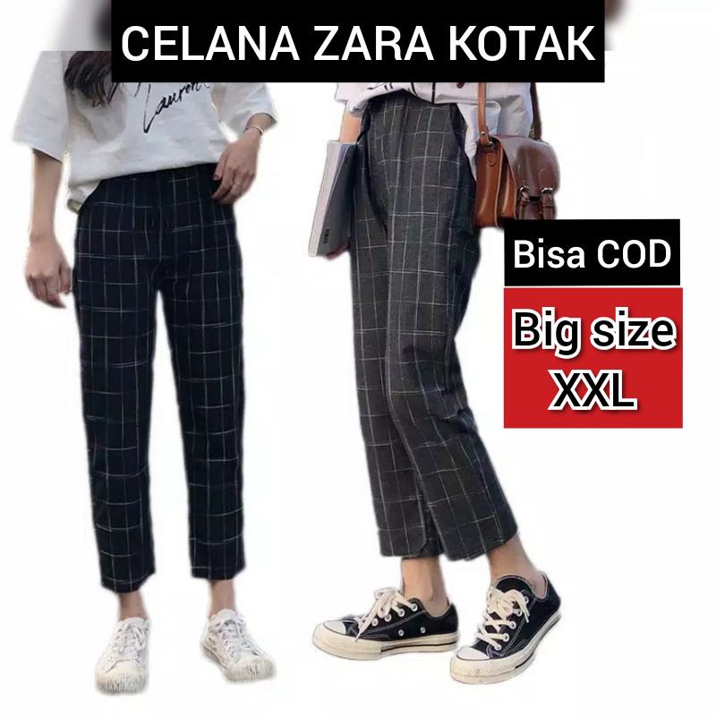 XXL Celana kotak jumbo / baggypants kotak jumbo/celana tartan jumbo / celana zara jumbo/ plaid pants