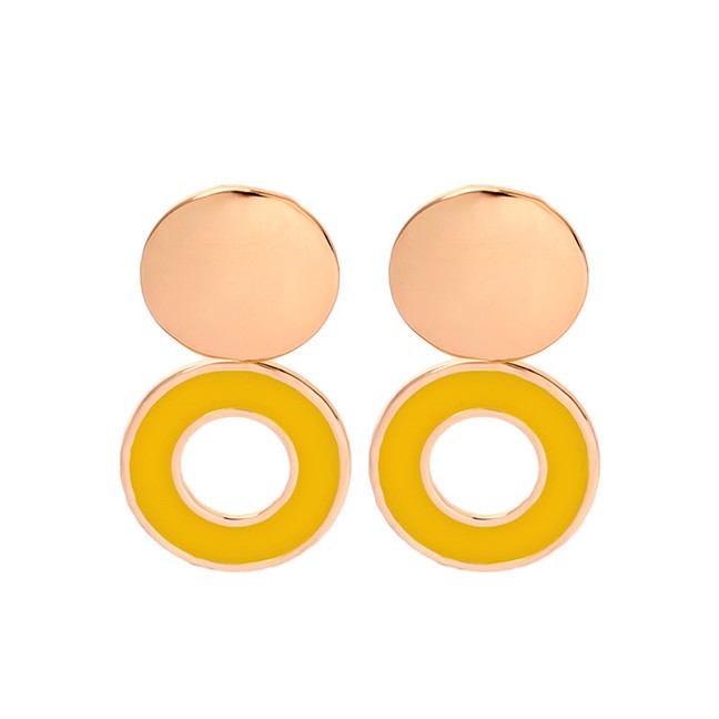 LRC Anting Tusuk Fashion Round Geometric Drip Earrings F55514