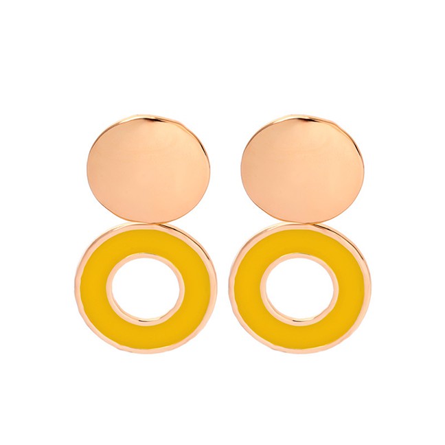 LRC Anting Tusuk Fashion Round Geometric Drip Earrings F55514