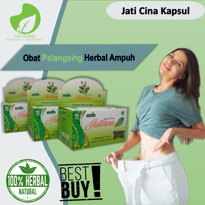Jati Cina Kapsul - Pelangsing Badan Frozen Detox - Peluntur Lemak Perut - Obat Diet Bpom Ampuh