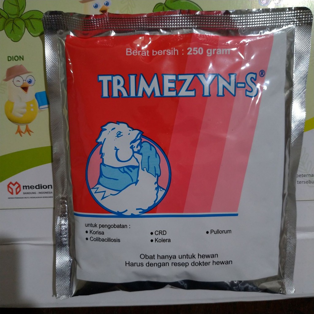 TRIMEZYN S 250 gram - Obat Korisa Coli Kolera Pulorum Unggas Ayam Burung Trimezyn-S