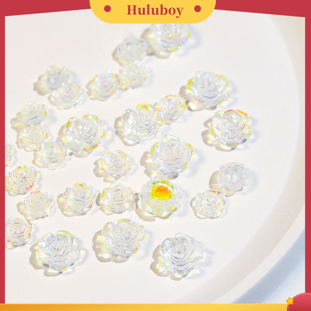 Huluboy Huluboy♡ 20 Pcs Aksesoris Berlian Imitasi Bentuk Bunga Camellia Untuk Dekorasi Kuku Wanita
