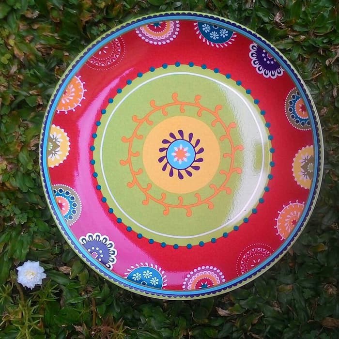 dinner plate red maroko produk sango