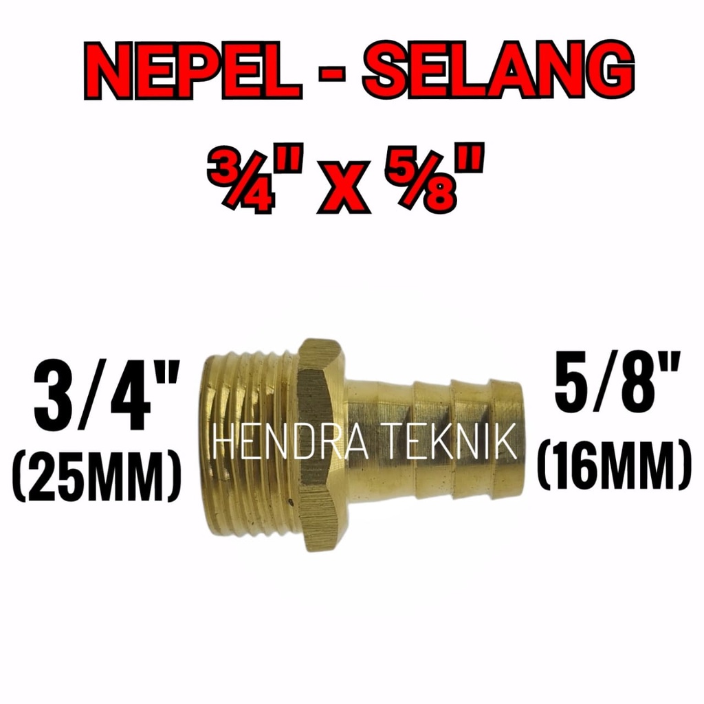 Jual Nepel Selang X Inch Sambungan Kuningan Drat Luar Mm Selang Mm Nipple Hose Inci