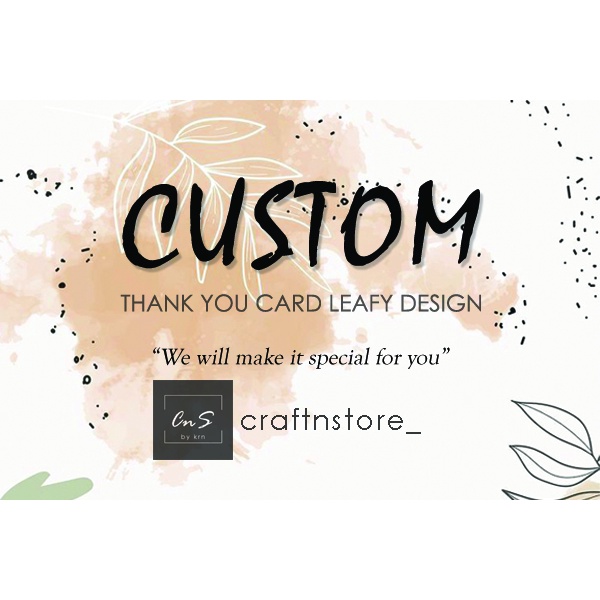 

CUSTOM THANK YOU CARD LEAFY/DAUN OLSHOP/OFFLINE SHOP THANKS CARD HAMPERS MURAH KARTU UCAPAN MURAH