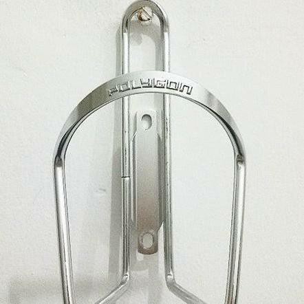 BOTTLE CAGE AVARIUM / TEMPAT BOTOL AIR MINUM DI SEPEDA BY POLYGON - silver l MURAH