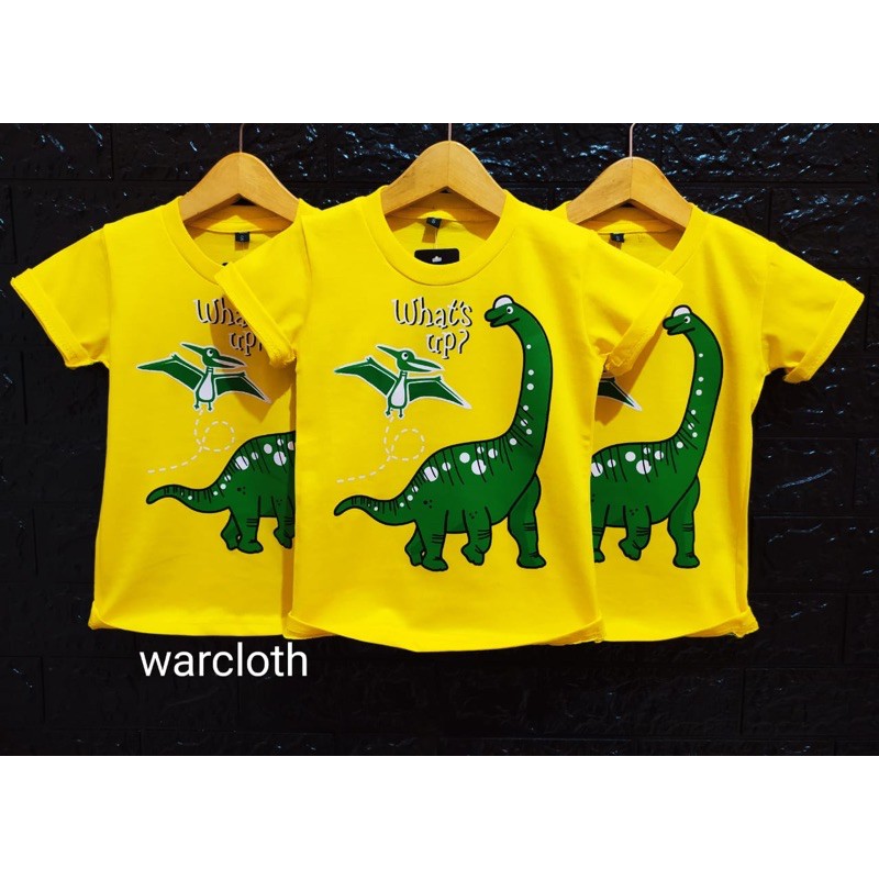 Baju Anak Laki Laki Baby Dino Kuning Kualitas Bahan Distro Termurah - bahan adem - anak umur 1-8 Tahun